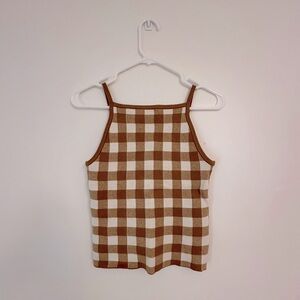 Madewell Mustard / Burnt Yellow Checkered Tank Top Size XXS